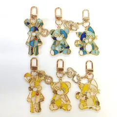 【ハンドメイド】 レジン チャーム　キーホルダー　くま　うさぎ　ねこ