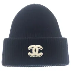 CHANEL (シャネル) ココマーク ロゴニットキャップ ニット帽 ビーニー ベージュ