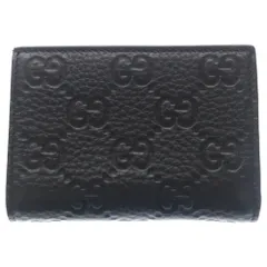 GUCCI (グッチ) GGエンブレム ミディアムウォレット 二つ折り財布 コインケース ブラック レザー 815874 ゴールド金具