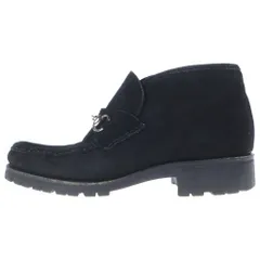 GUCCI (グッチ) スエードレザー ホースビット レースアップ チャッカブーツ レディース ブラック 0067 114