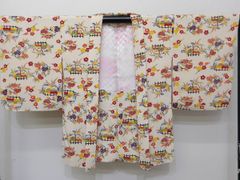 子供着物 正絹生成りに蝶 橘 毱 七歳着物 小紋 - メルカリ