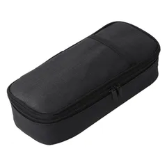 [CARRY ALL BEFORE ONE] ペンケース 筆箱 大容量・2段式 メッシュポケット ペンホルダー カード収納 消しゴム仕切り 持ち手付き 小・中・高校生 大学生 社会人 男女兼用 シンプルデザイン 合皮 撥水・防汚 L [ブラック] [Lサイズ]