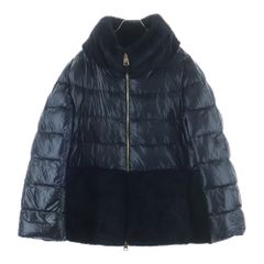 美品 HERNO ダウンジャケット ナイロン ファー ネイビー 12A Sサイズ 