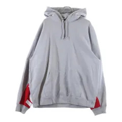 SUPREME (シュプリーム) 22SS Cropped Panel Hooded Sweatshirt スウェットプルオーバーパーカー グレー/レッド