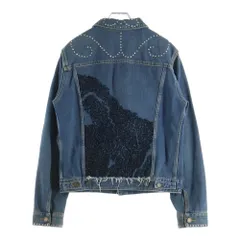 SAINT LAURENT PARIS (サンローランパリ) スパンコール スタッズ装飾 デニムジャケット インディゴ 378948のサムネイル