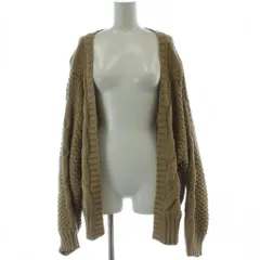 アースミュージック&エコロジー EARTH MUSIC & ECOLOGY カーディガン F ベージュ 長袖 ノーカラー ケーブル編み /GG ■NI