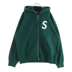 SUPREME (シュプリーム) 23AW S Logo Zip Up Hooded Sweatshirt ロゴエンブロイダリー ジップアップフーデッドスウェットシャツ パーカー グリーン