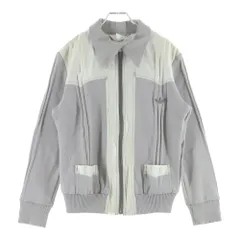 adidas (アディダス) 70S VINTAGE 西ドイツ製 ユーロヴィンテージ ニット切り替え トレフォイルロゴ トラックジャケット ジャージ グレーのサムネイル