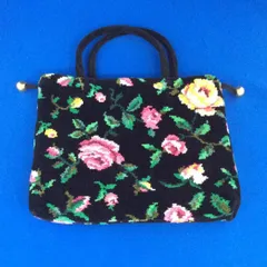 FEILER フェイラー ハンドバッグ 巾着 花柄 薔薇 ブラック ブランドバッグ 鞄 管41968074