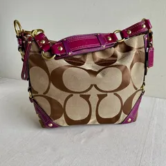 Y2K Coach Carly Medium Signature Purple Brown Hobo Shoulder Bag Vintage Rare Color