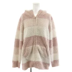 ジェラートピケ gelato pique 21AW ルームウェア 部屋着 パーカー ジップアップ ボーダー F ピンク 白 ホワイト /AN40 ■MU