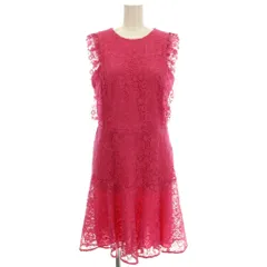 ピンコ PINKO ノースリーブ ワンピース レース 林檎刺繍 ひざ丈 42 ピンク /☆G ■BM