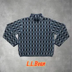 L.L.Bean 総柄フリース モックネック USA古着 アウトドア 人気 27-4-29
