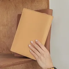 【新品】 Nuovo ヴィーガンレザー ブックカバー M サイズ対応 高級感 おしゃれ 3色展開 [ラテベージュ・モカブラウン・エスプレッソブラック] 15.5cm x 22cm (ラテベージュ, M) 1