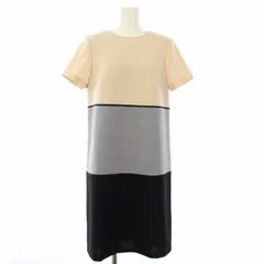 ヌーク NOUQUE ワンピース 半袖 ひざ丈 切替 38 ベージュ 5083543 /TK ■BM