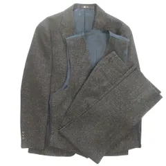 美品 SUIT SELECT スーツセレクト スリーピース セットアップ スーツ ジャケット ベスト スラックス パンツ サイズA4 茶 ブラウン メンズ 古着 中古 USED