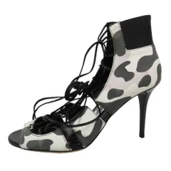 未使用 JIMMY CHOO ジミーチュウ MYRTLE マートル カモフラ レースアップ サンダル パンプス シューズ スエードレザー 35.5 グレー レディース 古着 中古 USED