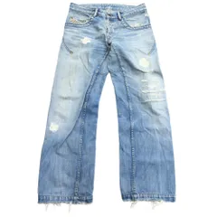 DIESEL ディーゼル デニム ジーンズ パンツ ジーパン ボタンダウン ダメージ加工 W33 ブルー系 メンズ 古着 中古 USED