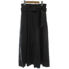 アズールバイマウジー AZUL by moussy ハイウエストスカート S 黒 ブラック フェイクレザー ロング丈 ベルト付き 無地 /GG ■NI