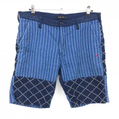 ラフアンドスウェル ハーフパンツ ネイビー×白 総柄  メンズ XL ゴルフウェア rough＆swell