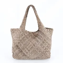 美品 ファロルニ イントレチャート 編み込み レザー トート バッグ 肩掛け ショルダー ハンド A4 レディース RWM DV46-8【中古】