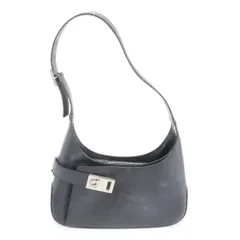 サルヴァトーレ フェラガモ ガンチーニ レザー ショルダーバッグ 肩掛け ハンド ブラック 黒 レディース REM DV41-3【中古】