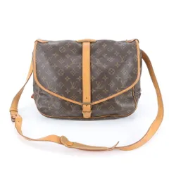 ルイヴィトン モノグラム ソミュール 35 M42254 レザー ショルダーバッグ 斜め掛け メッセンジャー A4 メンズ レディース RNM DV12-3【中古】