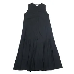 美品 20ss SLOBE IENA スローブイエナ ノースリーブ ロングワンピース コットンブロード マキシ ドレス 黒 ブラック レディース 古着 中古 USED