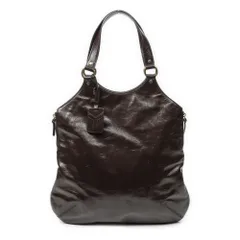 [中古] YVES SAINT LAURENT イヴサンローランメトロポリス・トリビュート・トートバーガンディパテントレザーAB