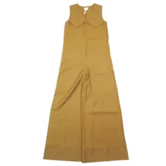未使用 BURBERRY バーバリー ウール ジャンプスーツ サロペット ハーフジップ ノースリーブ ロング ワイドパンツ 38 ブラウン レディース 古着 中古 USEDのサムネイル