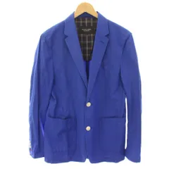 バーバリーブラックレーベル BURBERRY BLACK LABEL シャツジャケット テーラードジャケット 上着 M 青 ブルー 無地 裏地チェック D1F62-162-26 /HN