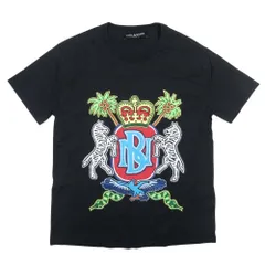 良品 NeIL Barrett ニールバレット Coat Of Arms プリント クルーネック 半袖 Tシャツ カットソー トップス XS ブラック メンズ 古着 中古 USED