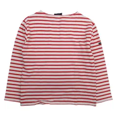 美品 SAINT JAMES セントジェームス OUESSANT BORDER ウェッソン バスクシャツ ボーダー 長袖 Tシャツ トップス サイズ3.5 赤 レッド レディース 古着 中古 USED