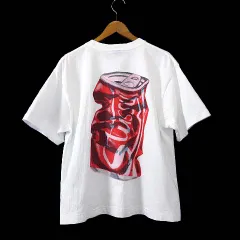 ステューシー STUSSY 23SS Tシャツ カットソー Soda Can Tee 半袖 ロゴ プリント S 白 ホワイト 赤 国内正規品