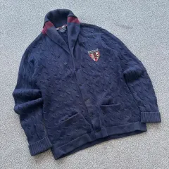 ポロ ラルフローレン ネイビー ケーブル編み カーディガン