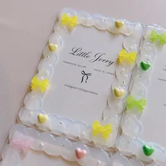 ホイップデコ ハートリボン 💛 黄色 B7 推しカラー トレカケース