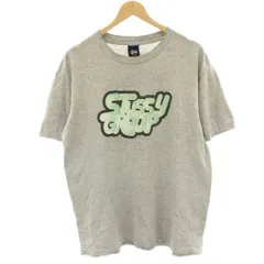 ステューシー STUSSY 90's USA製 Tシャツ カットソー L グレー 半袖 グラフィックプリント クルーネック /HN