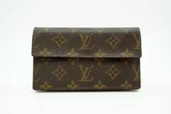 ルイ ヴィトン ヴィンテージ 廃盤 LV モノグラム 二つ折り 財布 サイフ マルチケース 小銭入れ PVCレザー 茶 ブラウン Louis Vuitton 6135k