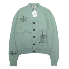未使用 23aw HERMES エルメス カシミヤ100％ ニットカーディガン レザートリム 編み込み セーター トップス S グリーン系 メンズ 古着 中古 USEDのサムネイル