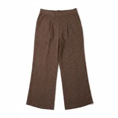 シップス SHIPS パンツ ワイドパンツ 柄模様 ウエストゴム とろみ素材 ポケット ブラウン系 990604