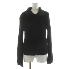 バーバリーブルーレーベル BURBERRY BLUE LABEL ニットジャケット ブルゾン ジップアップ ラビットファー ニット切替 M 黒 ブラック FBF39-689 /KU