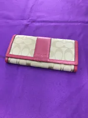 COACH シグネチャーキャンバス　レザー長財布