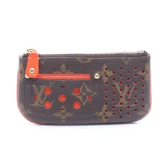 LOUIS VUITTON ルイ・ヴィトン ポシェット クレ モノグラムペルフォ オランジュ キーリング付き コインケース