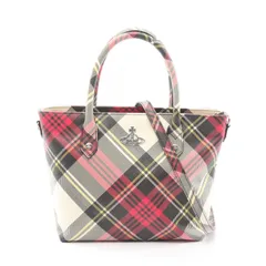 Vivienne Westwood ヴィヴィアンウエストウッド MINI TOTE SAFFIANO BIOGREEN SAFFIANO PRINTED3 2WAY タータンチェック トートバッグ