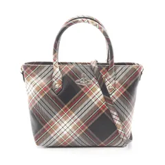 Vivienne Westwood ヴィヴィアンウエストウッド MINI TOTE SAFFIANO BIOGREEN SAFFIANO PRINTED 2WAY タータンチェック ハンドバッグ