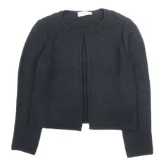 美品 NEMIKA ネミカ レリアン カーディガン ニット ノーカラージャケット ブルゾン ボレロ 羽織 11 黒 ブラック レディース 古着 中古 USEDのサムネイル