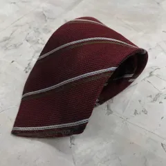 ビームス ハート　ネクタイ　濃い赤紫色　ストライプ　絹【n1868】