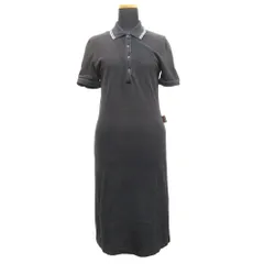 MONCLER モンクレール ポロシャツ ワンピース ドレス カットソー 半袖 茶タグ ヴィンテージ ビンテージ サイズS 黒 レディース 古着 中古 USED