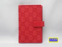 GUCCI グッチ GGキャンバス 手帳カバー 031.2184.1023.5 レッド 中古B 【送料無料】 A-9225【質屋出品】