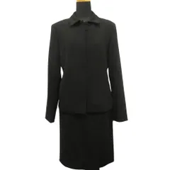 美品 23区 90's セットアップ ジャケット ブルゾン スカート 膝丈 フォーマル ウール 40 38 ヴィンテージ 黒 ブラック レディース 古着 中古 USED